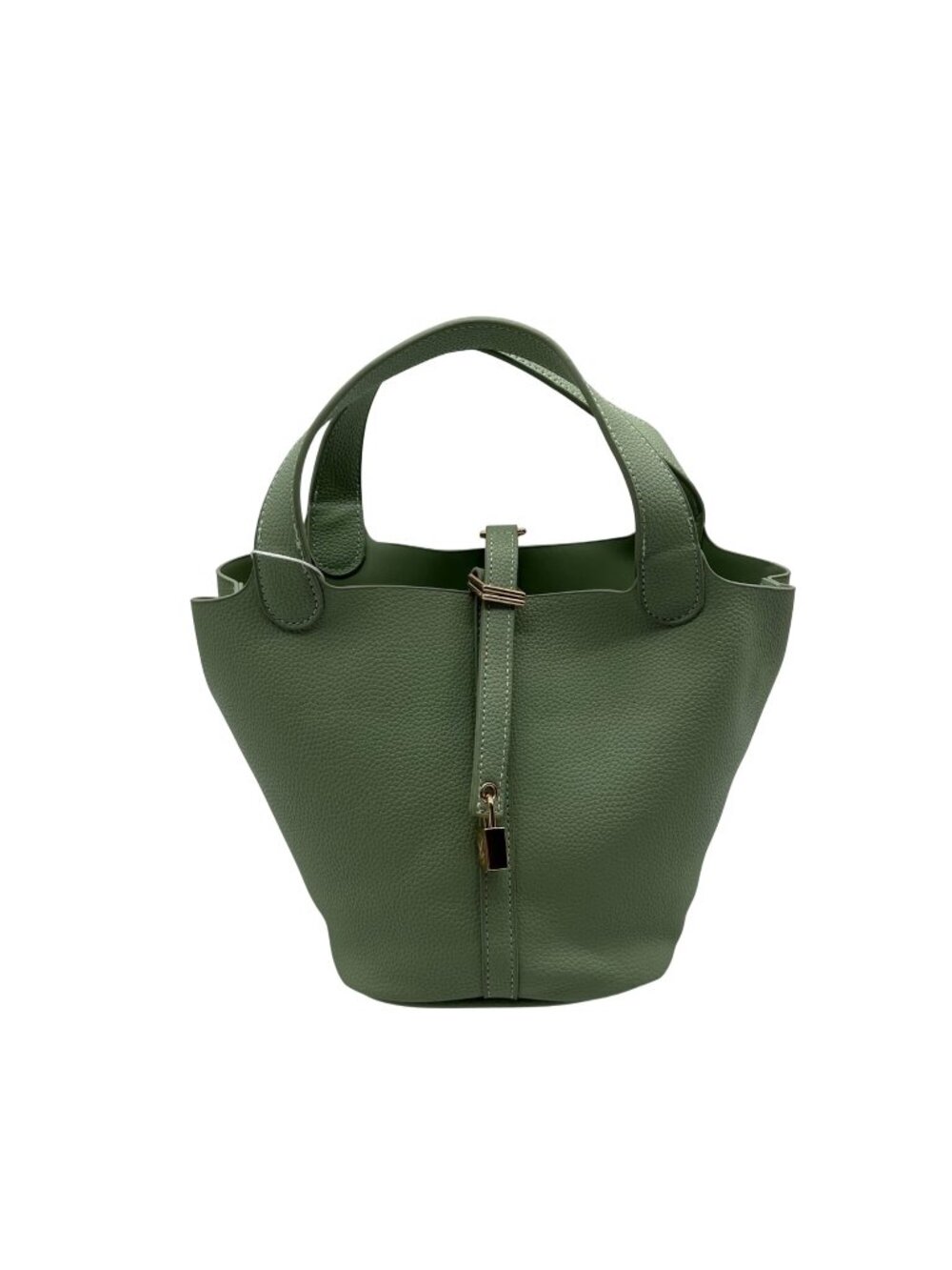 Valentino Orlandi Mint Green Pebbled Leather Bucket Bag